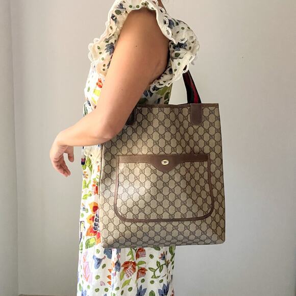 GUCCI Ophidia Coated Canvas and Leather Monogram Tote Bag - Picture 2 of 11